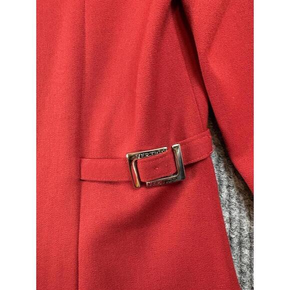 90s Vintage Designer Vertigo Paris Blazer Womens Medium Red Silver Accents Zips - Picture 9 of 15